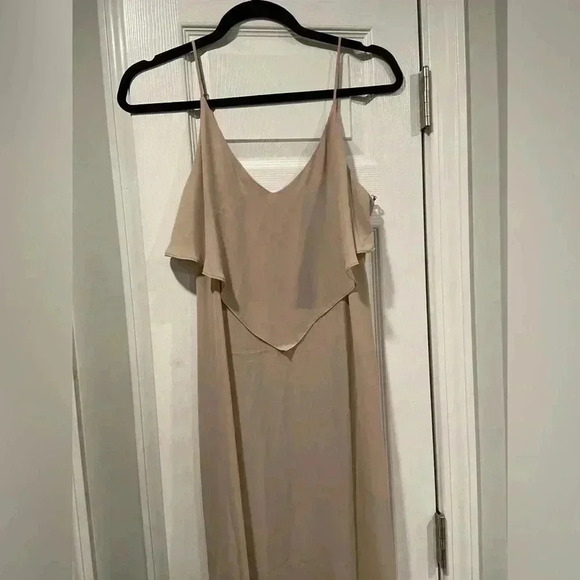 Dresses & Skirts - Pretty by Rory Mauve Flutter Top Spaghetti Strap Flowy Back Slit Dress Size S